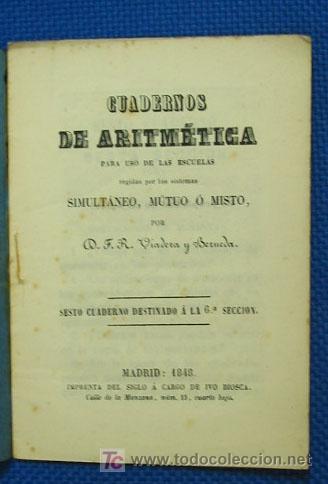 Libros antiguos: CUADERNOS DE ARITMETICA. SIGLO XIX - Foto 1