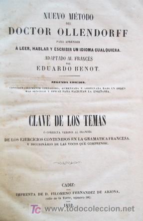 Libros antiguos: CLAVE DE LOS TEMAS O CORRECTA VERSION AL FRANCES - EDITADO EN CADIZ EN 1852 - Foto 2