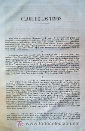Libros antiguos: CLAVE DE LOS TEMAS O CORRECTA VERSION AL FRANCES - EDITADO EN CADIZ EN 1852 - Foto 3