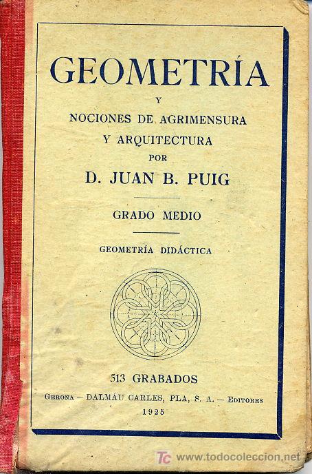 Libros antiguos: GEOMETRIA 1925 GRADO MEDIO - Foto 1