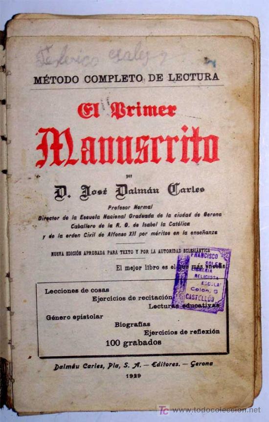 Libros antiguos: El primer manuscrito, editado en 1929 - Foto 2