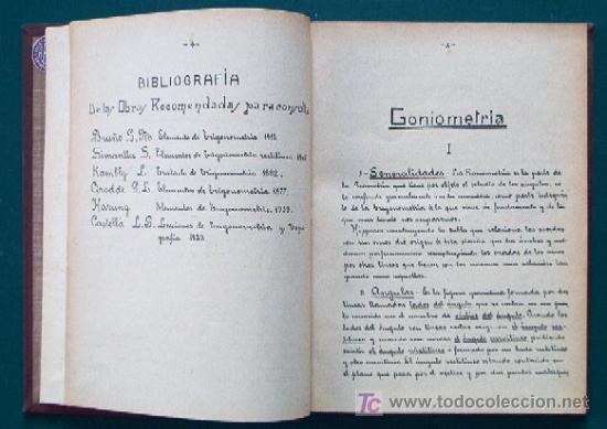 Libros antiguos: ELEMENTOS DE TRIGONOMETRIA RECTILINIA - A&Ntilde;O 1924 - LIBRO ESCOLAR - Foto 3