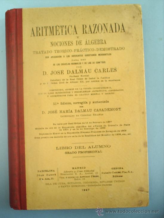 Libros antiguos: aritmetica razonada1927 libro escolar - Foto 1