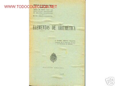 Antiquarische B&uuml;cher: ELEMENTOS DE ARITMETICA.EDICION OFICIAL.1928