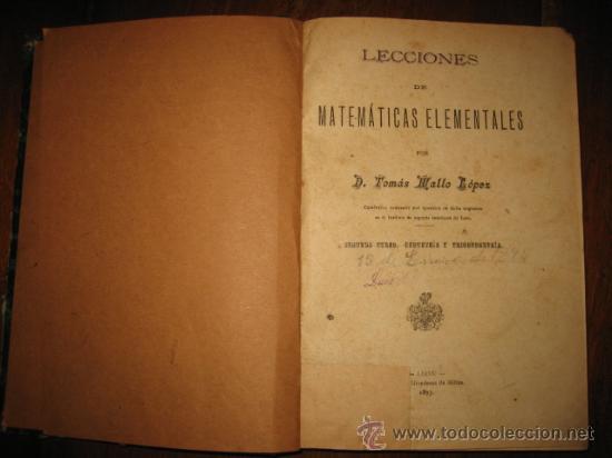 Libros antiguos: LECCIONES DE MATEMATICAS ELEMENTALES - Foto 2
