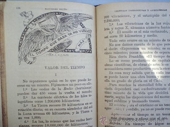 Libros antiguos: LECTURAS INSTRUCTIVAS Y ANECDOTICAS--EDICIONES BRU&Ntilde;O-1933 -escolar - Foto 4