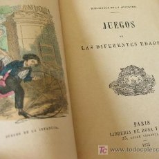 Libros antiguos: BIBLIOTECA DE LA JUVENTUD - JUEGOS DE LAS DIFERENTES EDADES - 1872