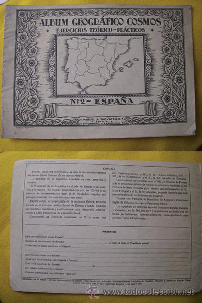 Libros antiguos: ALBUM GEOGR&Aacute;FICO COSMOS - Ejercicios Te&oacute;rico - Pr&aacute;cticos.N&ordm; 2 Espa&ntilde;a. Publicado durante la Rep&uacute;blica