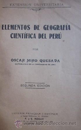Libros antiguos: ELEMENTOS DE GEOGRAFIA CIENTIFICA DEL PERU - A&Ntilde;O 1926 - Foto 2