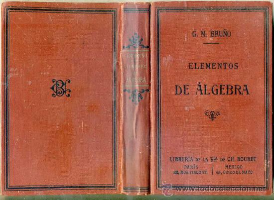 Libros antiguos: BRU&Ntilde;O : ELEMENTOS DE &Aacute;LGEBRA (1923) - Foto 1