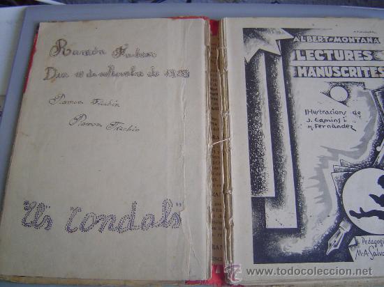 Libros antiguos: Libro de escuela, Lectures Manuscrites, texto en catal&aacute;n. - Foto 2