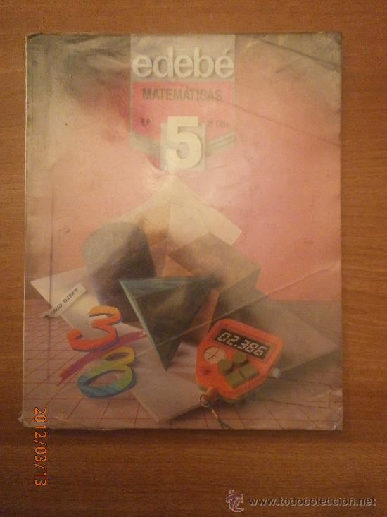 Libros antiguos: LIBRO DE MATEMATICAS  EP 5&ordm; -3&ordm; CICLE -EDEBE - Foto 1