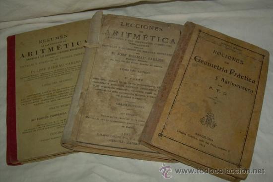 Antiquarische B&uuml;cher: LOTE TRES LIBROS DE ESCUELA ARITMETICA 1915 , GEOMETRIA 1914 Y ARITMETICA 1933
