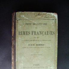 Libros antiguos: 1894-PEQUEÑO DICCIONARIO DE RIMAS FRANCESAS.RIMES FRANCAISES.PARÍS