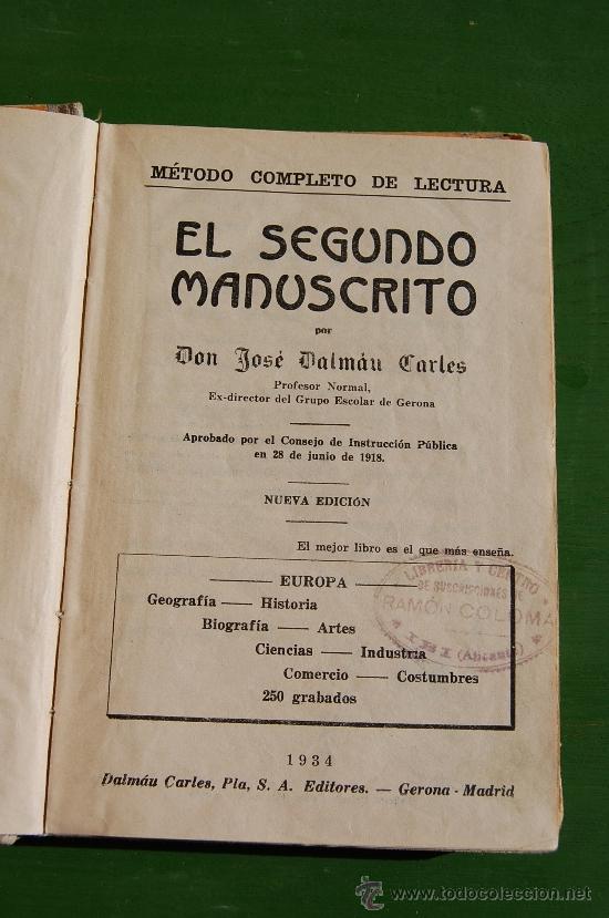Libros antiguos: EL SEGUNDO MANUSCRITO 1934 - Foto 2