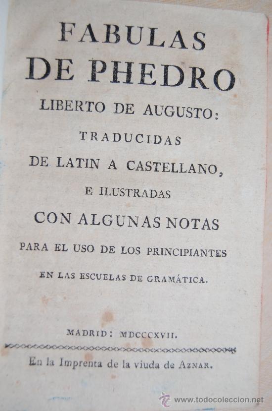 Libros antiguos: F&Aacute;BULAS DE PHEDRO ,Manoel de Moraes - Foto 1