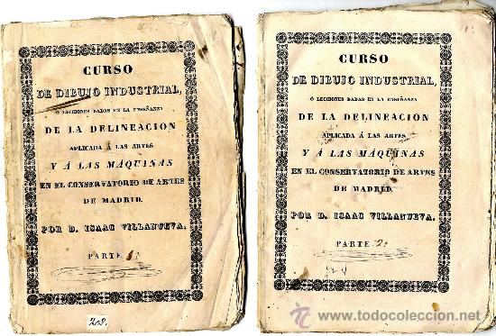 Livros antigos: MADRID, CURSO DIBUJO INDUSTRIAL TOMOS I Y II BELLAS ARTES VILLANUEVA I.