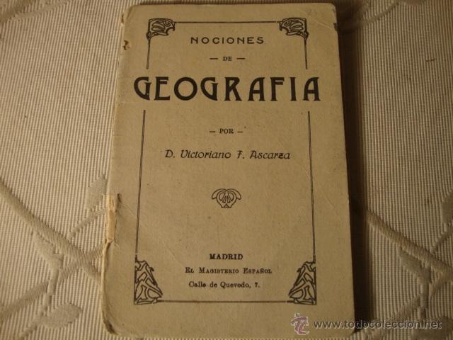 Old books: ANTIGUO LIBRO TEXTO ESCUELA GEOGRAFIA 100X100 ORIGINAL, ALE.15