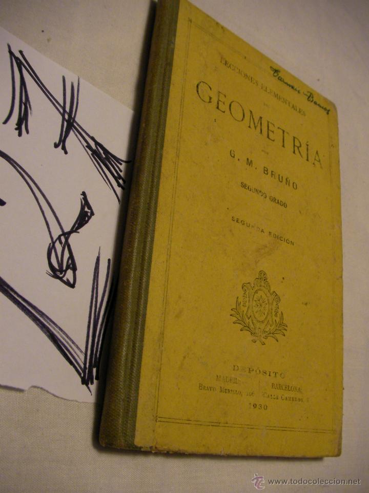 Libros antiguos: ANTIGUO LIBRO DE GEOMETRIA &ndash; BRUNO (1930) - Foto 1