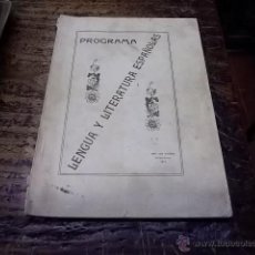 Libros antiguos: 3249.-PROGRAMA DE LENGUA Y LITERATURA ESPAÑOLAS DE LA UNIVERSIDAD DE SALAMANCA