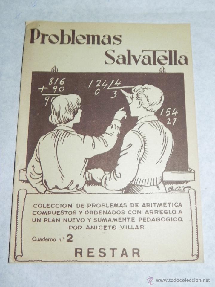 Antiquarische B&uuml;cher: CARTILLA PROBLEMAS SALVATELLA, CUADERNO N. 2 - COLECCION DE PROBLEMAS DE ARITMETICA ANICETO VILLAR,