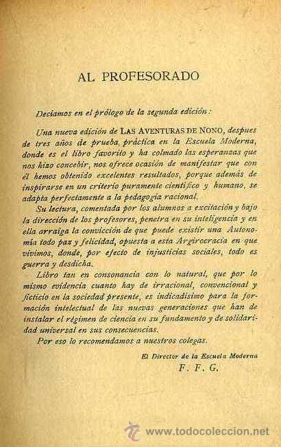 Libros antiguos: GRAVE : LAS AVENTURAS DE NONO (ESCUELA MODERNA, 1912) PRÓLOGO DE FERRER Y GUARDIA - Foto 3 - 44672071