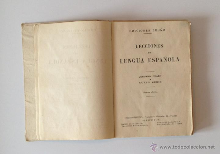 Libros antiguos: LENGUA ESPA&Ntilde;OLA. EDICIONES BRU&Ntilde;O. - Foto 2
