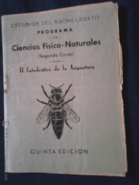 Libros antiguos: PROGRAMA DE CIENCIAS - A&Ntilde;O 1937 - Foto 1