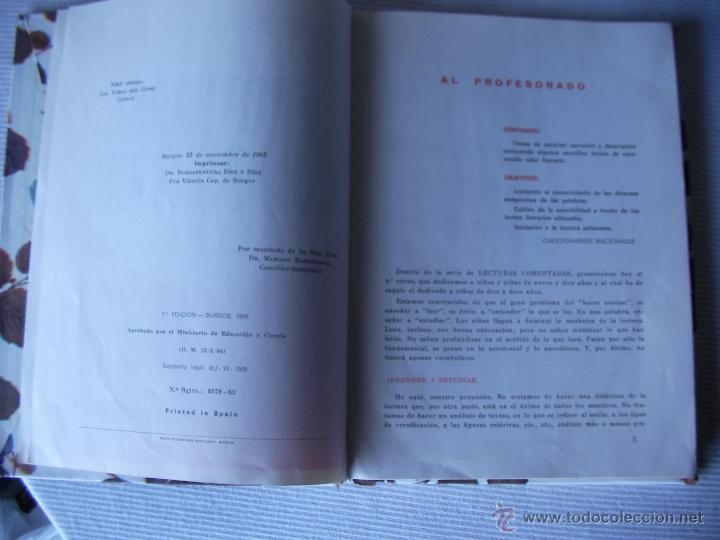 Libros antiguos: ANTIGUO LIBRO - LECTURAS COMENTADAS - 4&ordm; CURSO - Foto 3