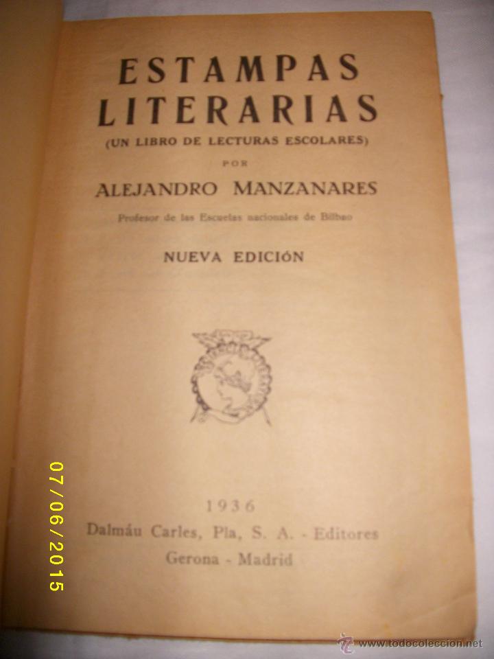 Libros antiguos: ESTAMPAS LITERARIAS -A&Ntilde;O 1936. - Foto 5