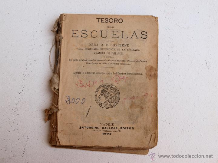 Libros antiguos: Tesoro de las escuelas 1902 - Foto 1