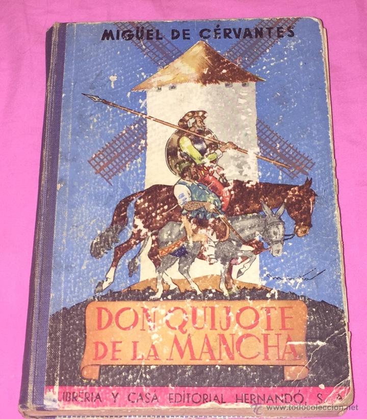 Old books: Libro de escuela colegio - Don Quijote de la Mancha