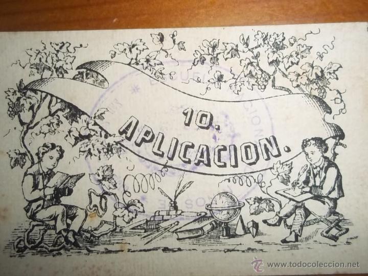 Old books: vale de premio escolar por aplicaci&oacute;n 10. aprox finales del siglo XIX