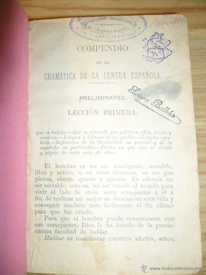 Libros antiguos: Antiguo libro de gram&aacute;tica espa&ntilde;ola - Foto 3