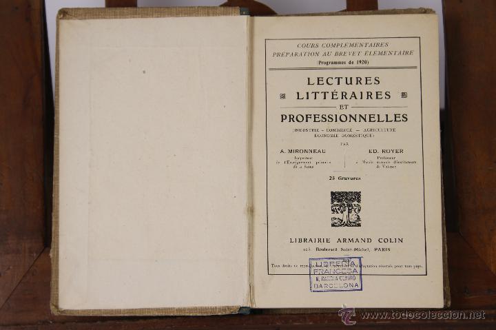 Antiquarische B&uuml;cher: 6787 - LECTURES LITT&Eacute;RAIRES ET PROFESSIONNELLES. VV. AA. LIB. ARMAND COLIN. S/F.