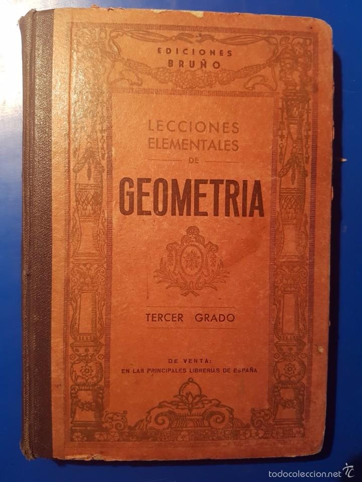 Libros antiguos: GEOMETRIA TERCER GRADO EDICIONES BRU&Ntilde;O - Foto 1