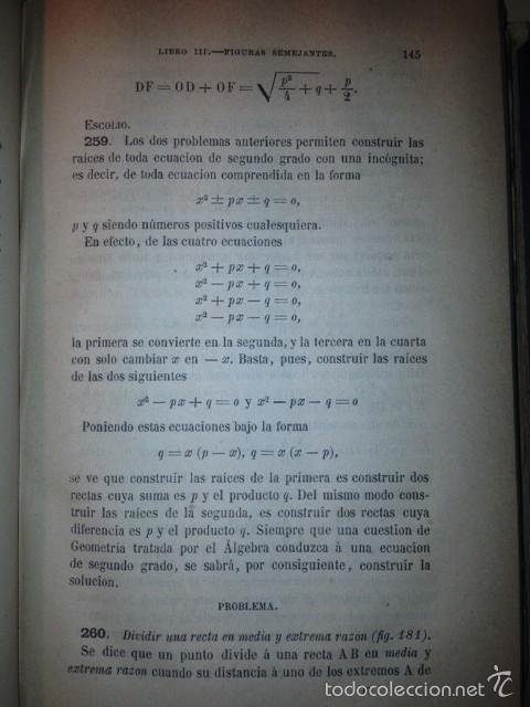 Libros antiguos: TRATADO DE GEOMETR&Iacute;A ELEMENTAL, ROUCH&Eacute; Y COMBEROUSSE - Foto 5