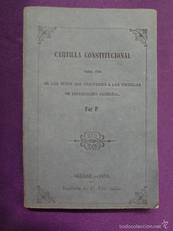 Antiquarische B&uuml;cher: CARTILLA CONSTITUCIONAL PARA USO DE LOS NI&Ntilde;OS QUE CONCURREN A LAS ESCUELAS DE INSTRUCCION PRIMARIA