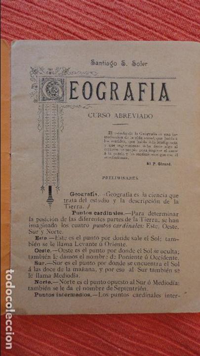 Livros antigos: SANTIAGO S.SOLER.CURSO ABREVIADO.GEOGRAFIA.