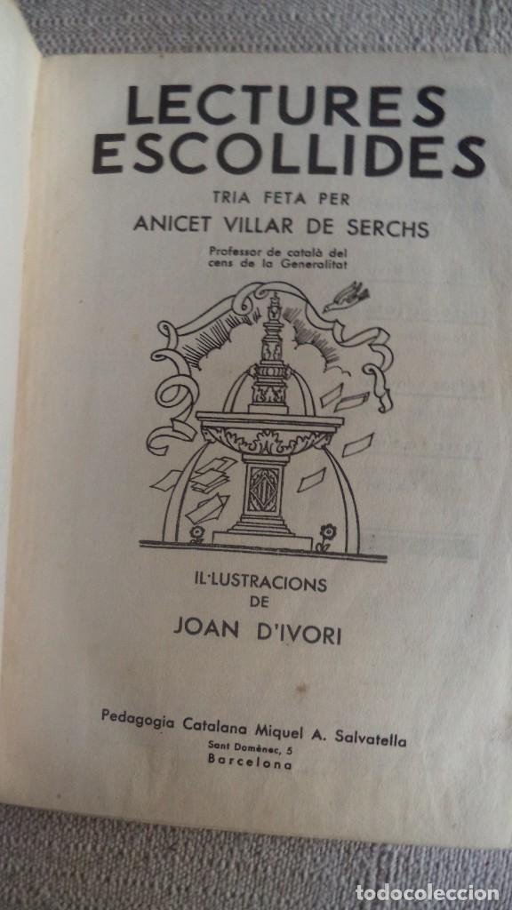 Libros antiguos: Libro de escuela en catalan 1935.- Lectures Escullides - Foto 3