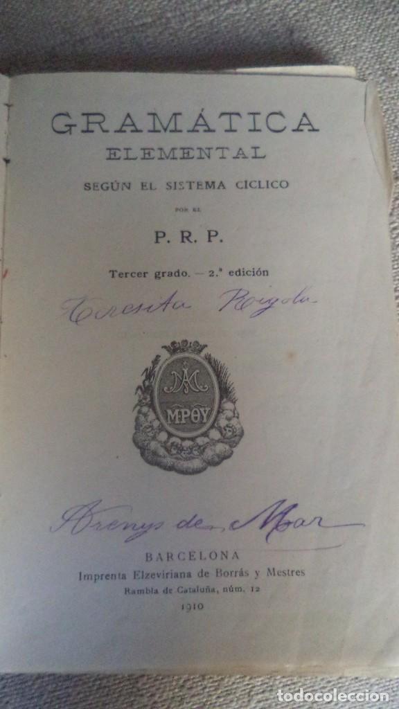 Libros antiguos: Libro de escuela 1909.-  Gram&aacute;tica Elemental - Foto 2
