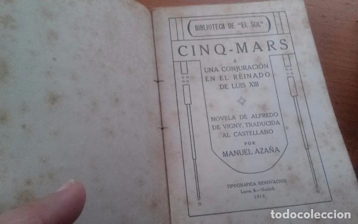 Libros antiguos: CINQ _ MARS. Dos Tomos 1918 - Foto 3