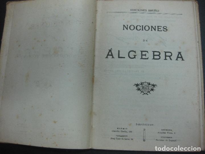 Libros antiguos: NOCIONES DE ALGERBRA. EDICIONES BRU&Ntilde;O. - Foto 2