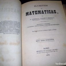 Libros antiguos: ELEMENTOS DE MATEMATICAS GEOMETRIA TRIGONOMETRIA TOPOGRAFIA . 1872 OBRA ESTEREOTIPICA ACISCLO. Lote 75749395