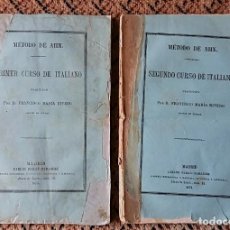Libros antiguos: METODO DE AHN. 1º Y 2º CURSO DE ITALIANO. FRANCISCO MARIA RIVERO. 1875. VER FOTOS. Lote 77593937