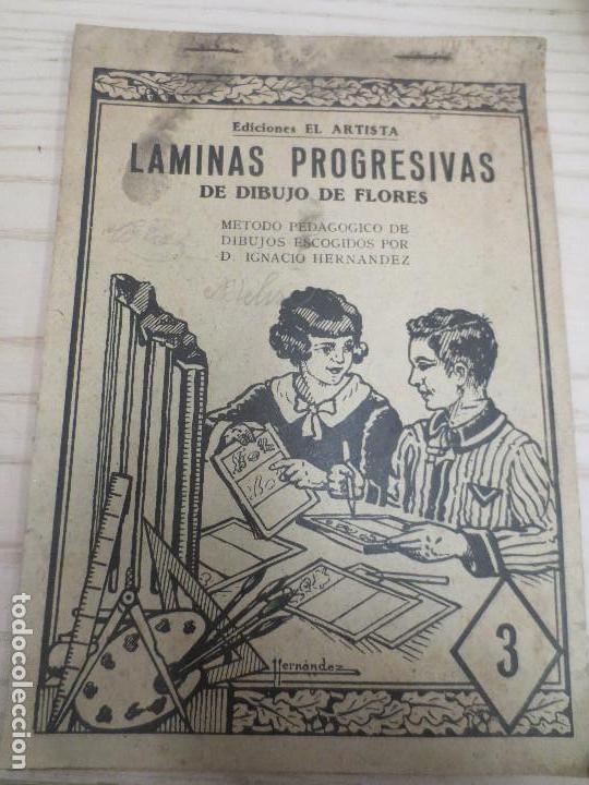 Libros antiguos: laminas progresivas  de dibujo de flores 3 - Foto 1