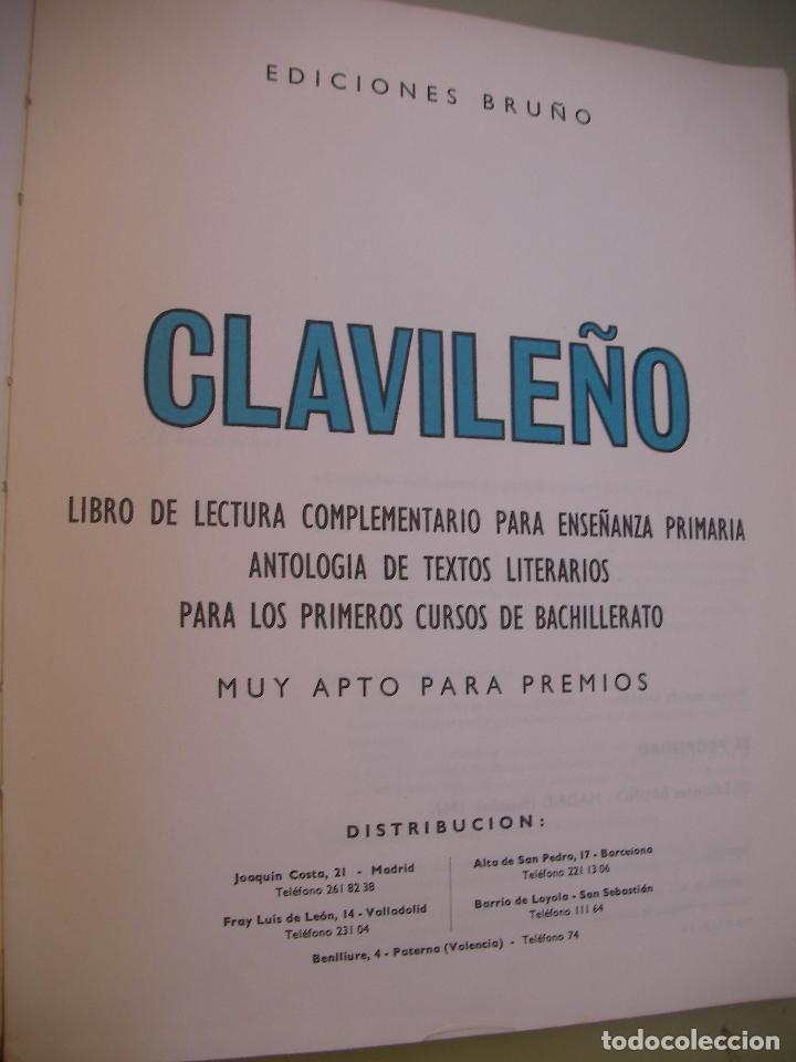 Libros antiguos: LIBRO DE LECTURA BRU&Ntilde;O - CLAVILE&Ntilde;O - Foto 2