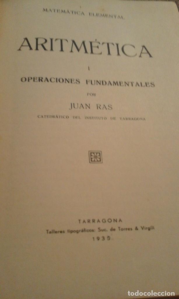 Libros antiguos: Aritm&eacute;tica-1 - Juan Ras - 1935 - Foto 3
