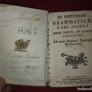 Libro gramática año 1828 DE INSTITUTIONE GRAMMATICAE PARS ALTERA