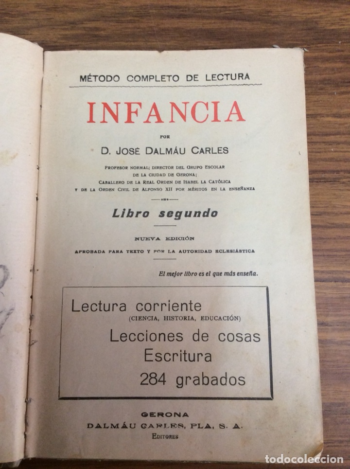 Livros antigos: INFANCIA-LIBRO SEGUNDO-A&Ntilde;O 1903.